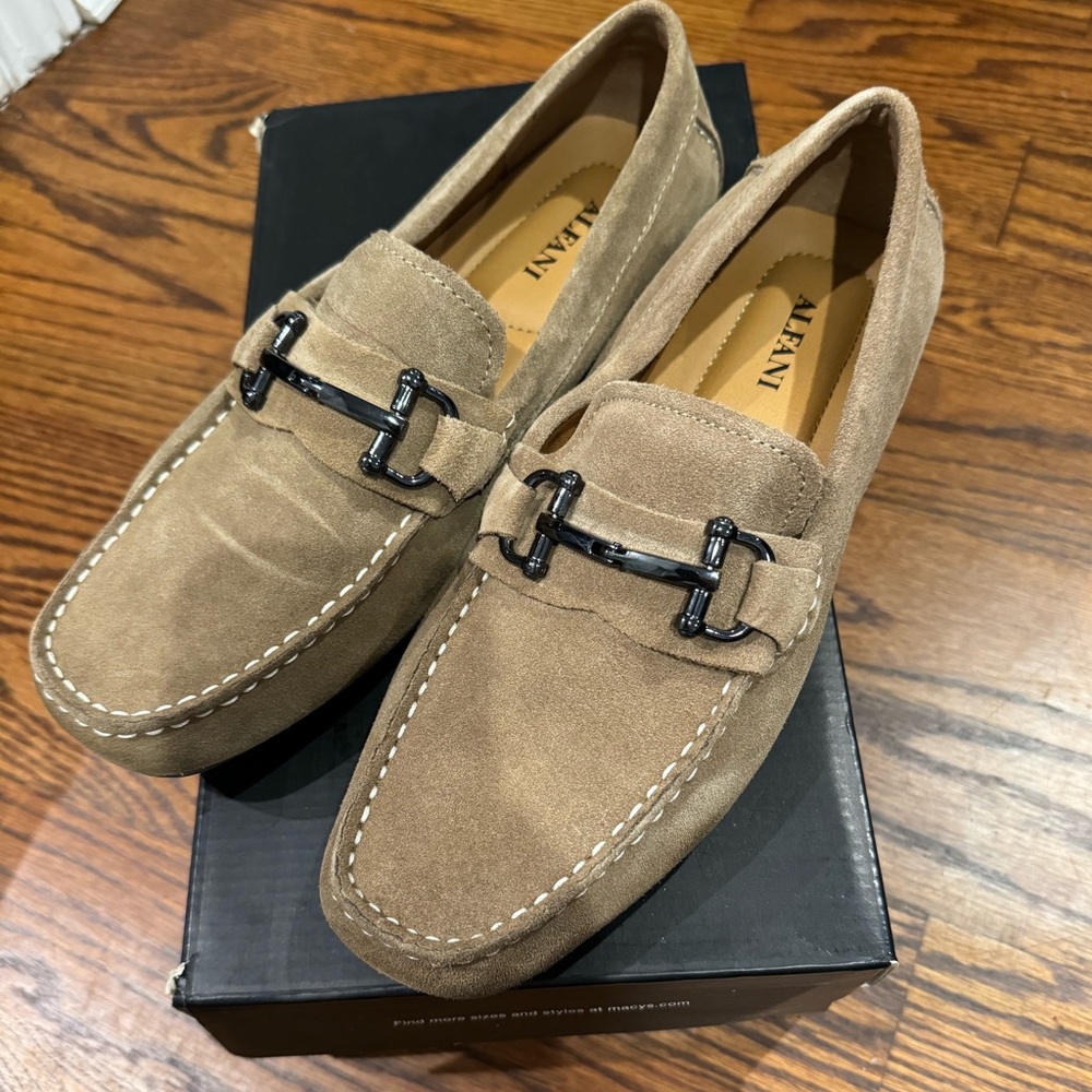 Alfani Suede Camel Loafers